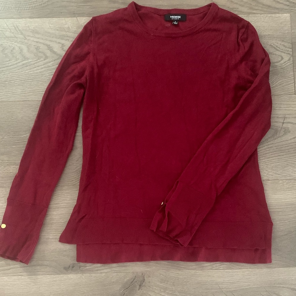 Dark red sweater